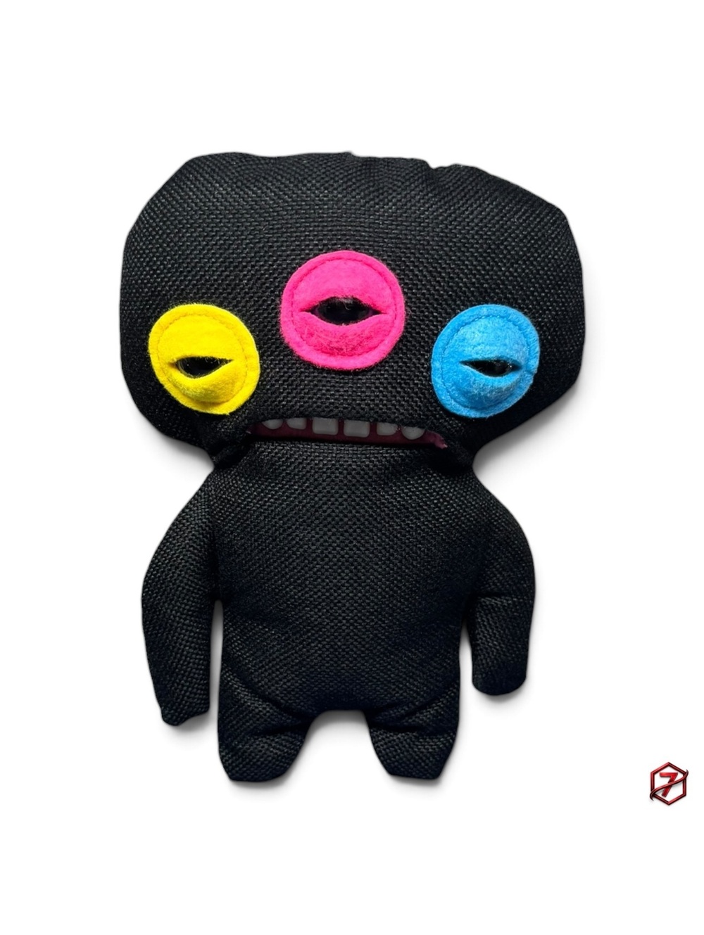 Fuggler Laboratory Misfits Annoyed Alien Black 9” Plush 3 Color Eyes